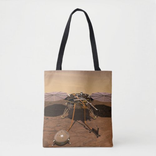 The Insight Lander Operating On Surface Of Mars Tote Bag