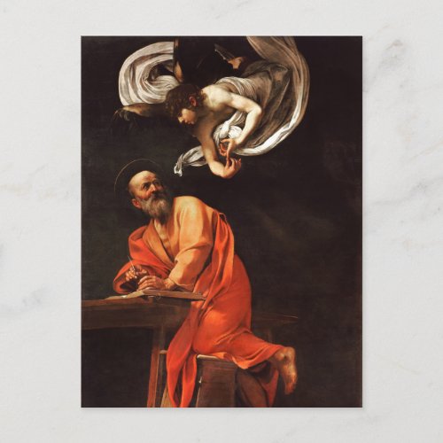The Inspiration of Saint Matthew Caravaggio Postcard