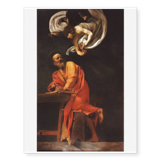 The Inspiration of Saint Matthew, Caravaggio Temporary Tattoos