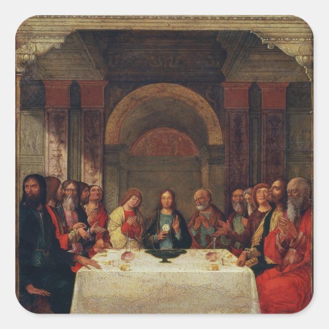 The Institution of the Eucharist, c.1490 Square Sticker (Front)