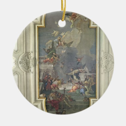 The Institution of the Rosary by St Dominic fres Ceramic Ornament