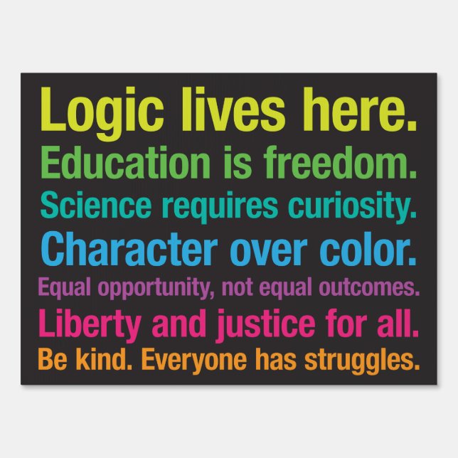 The Inteliigent Person's Yard Sign (Front)