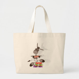 The Intellectual Donkey reading Large Tote Bag