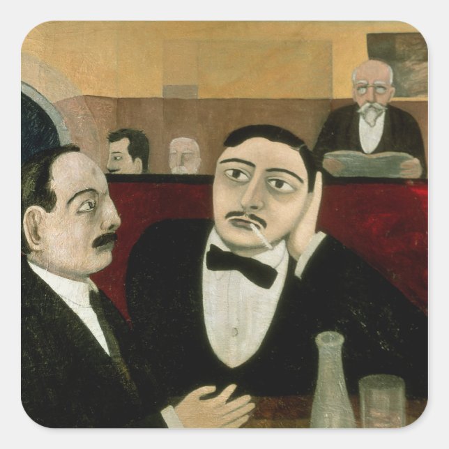 The Intellectuals at the Cafe Rotonde, 1916 Square Sticker (Front)