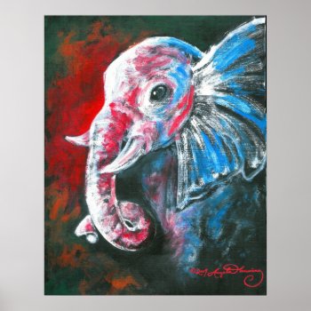 The Intelligent Elegant Elephant Poster by ArtsyKidsy at Zazzle