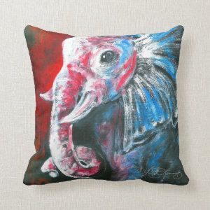 The Intelligent Elegant Elephant Throw Pillow