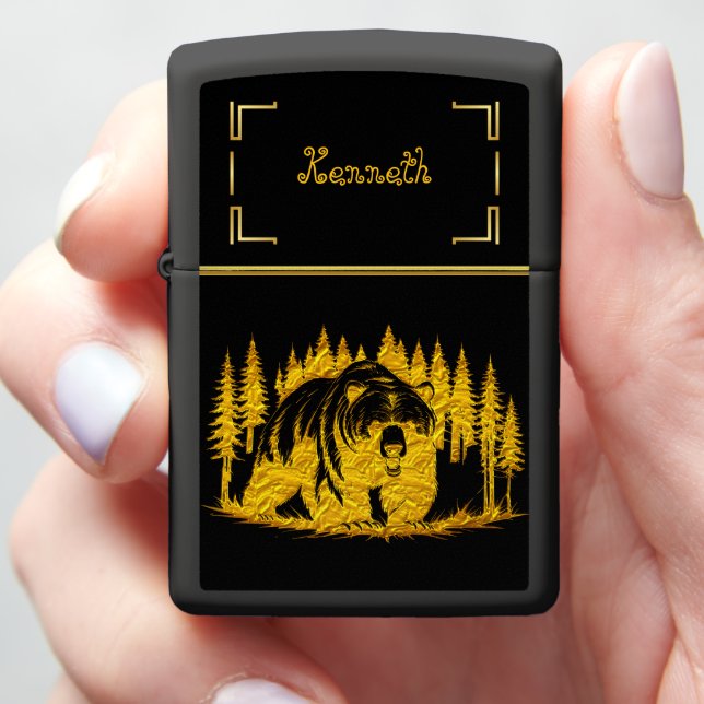 The Interagency Grizzly Bear  Zippo Lighter (In Hand)