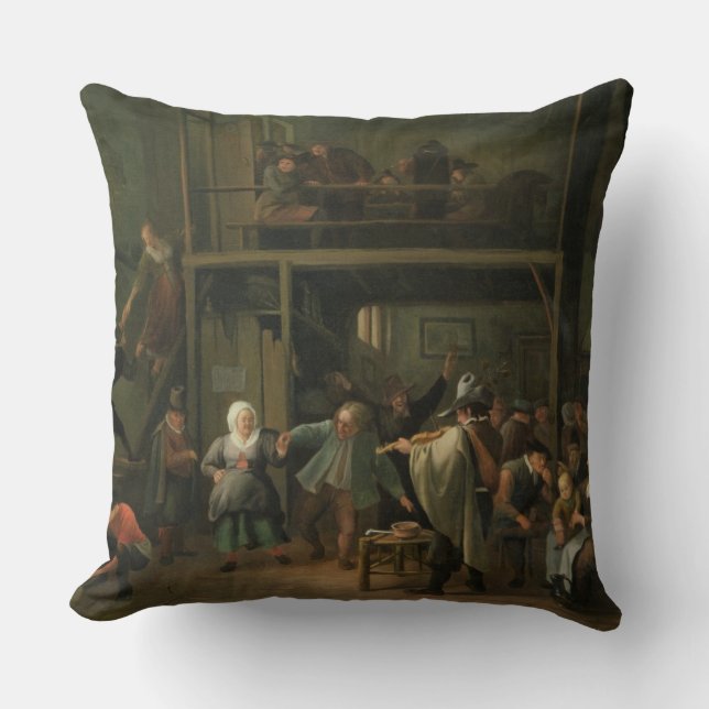 The Interior of a Tavern with a Couple Dancing to Throw Pillow (Front)