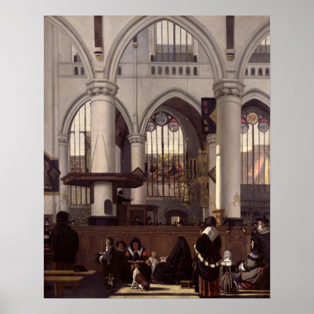 The Interior of Oude Kerk, Amsterdam, c.1660 Poster (Front)