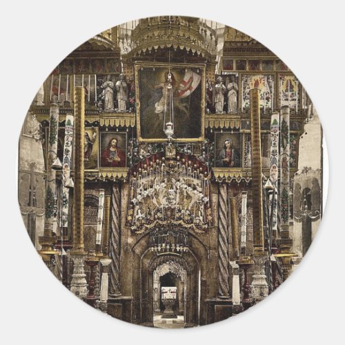 The interior of the Holy Sepulchre Jerusalem Hol Classic Round Sticker