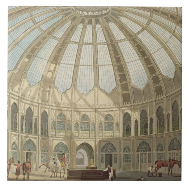 The Interior of the Stables, from 'Views of The Ro Ceramic Tile (Front)