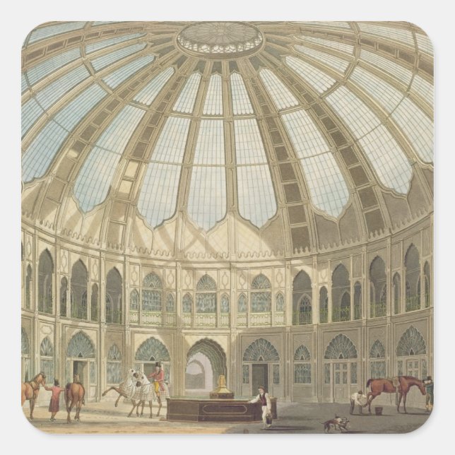 The Interior of the Stables, from 'Views of The Ro Square Sticker (Front)