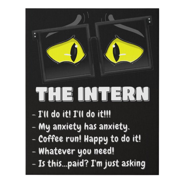 The Intern – Funny Office Cat Canvas Print (Front)