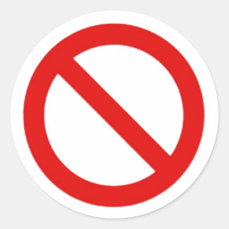 The International No Symbol Classic Round Sticker