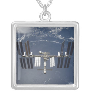 The International Space Station 13 Silver Plated Necklace