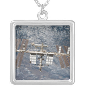 The International Space Station 8 Silver Plated Necklace