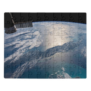 The International Spce Station Above The Atlantic Jigsaw Puzzle