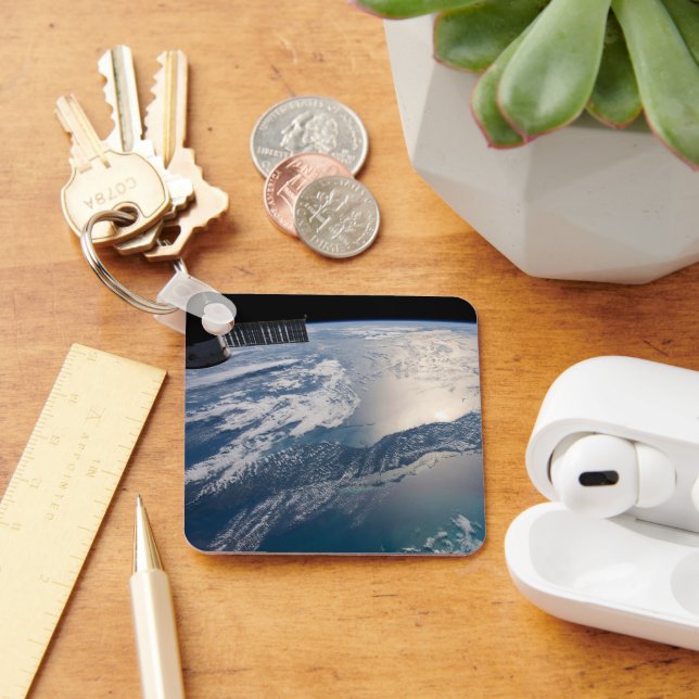 The International Spce Station Above The Atlantic Keychain (Desk)