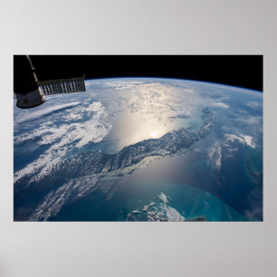 The International Spce Station Above The Atlantic Poster