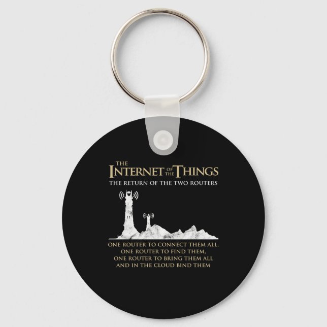 The Internet Of Things Two Routers Data Smart Gift Keychain (Front)