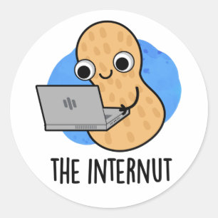The Internut Funny Internet Peanut Pun Classic Round Sticker