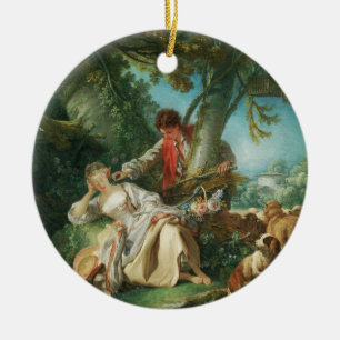 The Interrupted Sleep by François Boucher Ceramic Ornament