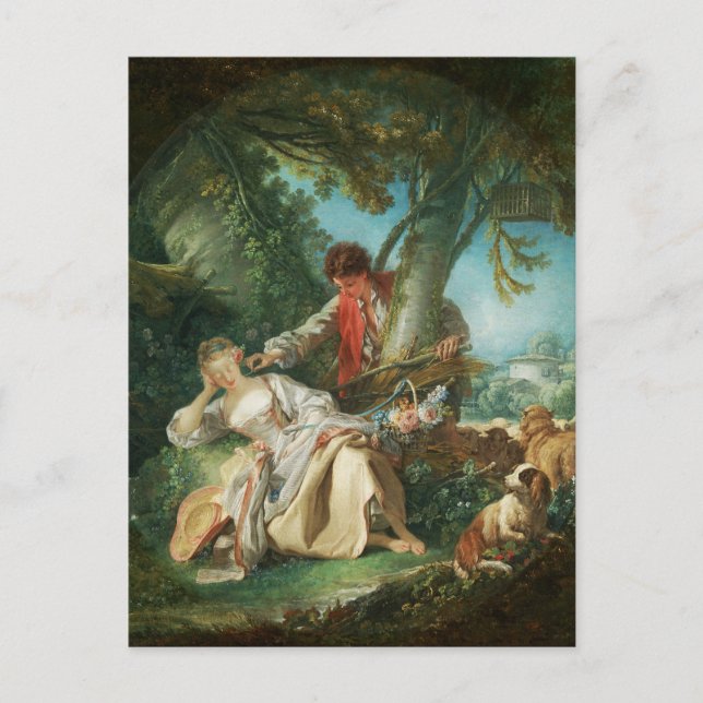 The Interrupted Sleep by François Boucher  Holiday Postcard (Front)