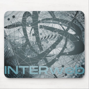 The INTERweb - a congregation of nodes Mouse Pad