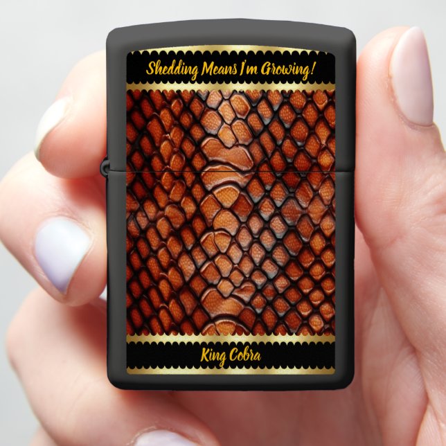 The intricate textures of shedding snake skins zippo lighter (In Hand)