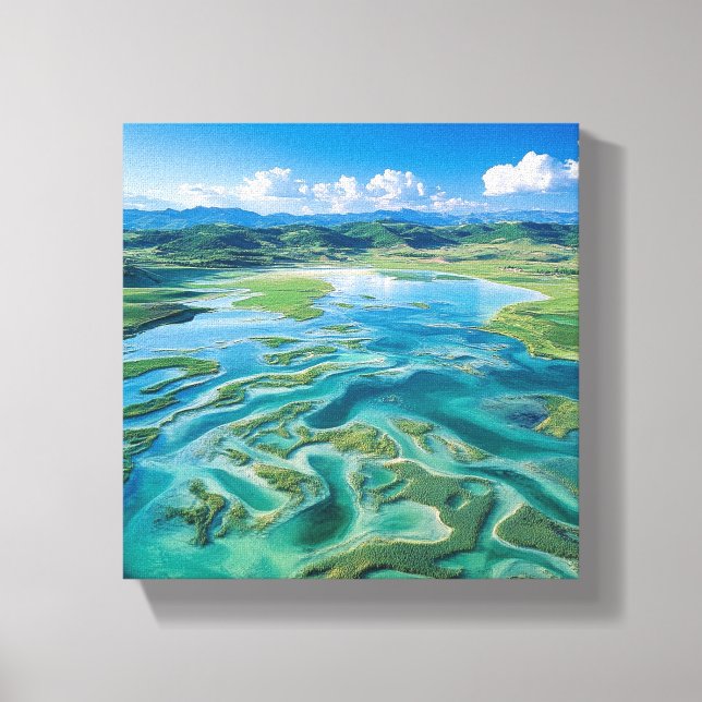 The Intricate Water Network of Tibet Canvas Print (Front)
