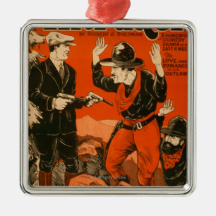 The Intruder - Western Cowboy Comedy Theatrical Metal Ornament