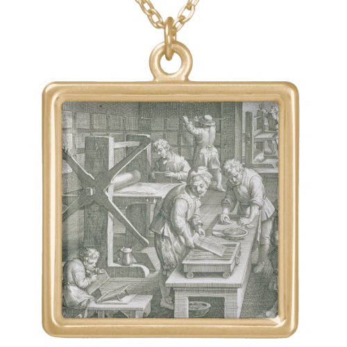The Invention of Copper Engraving plate 20 from  Gold Plated Necklace