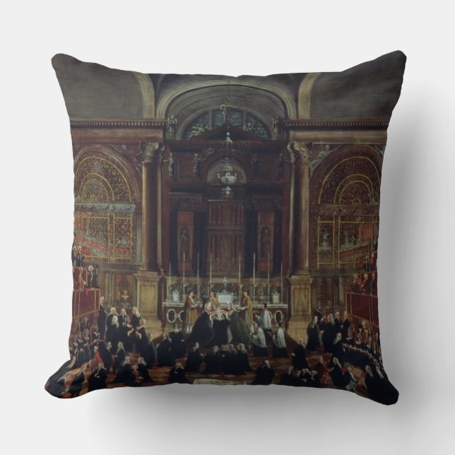 The Investiture of a Monarch in San Lorenzo (oil o Throw Pillow (Front)