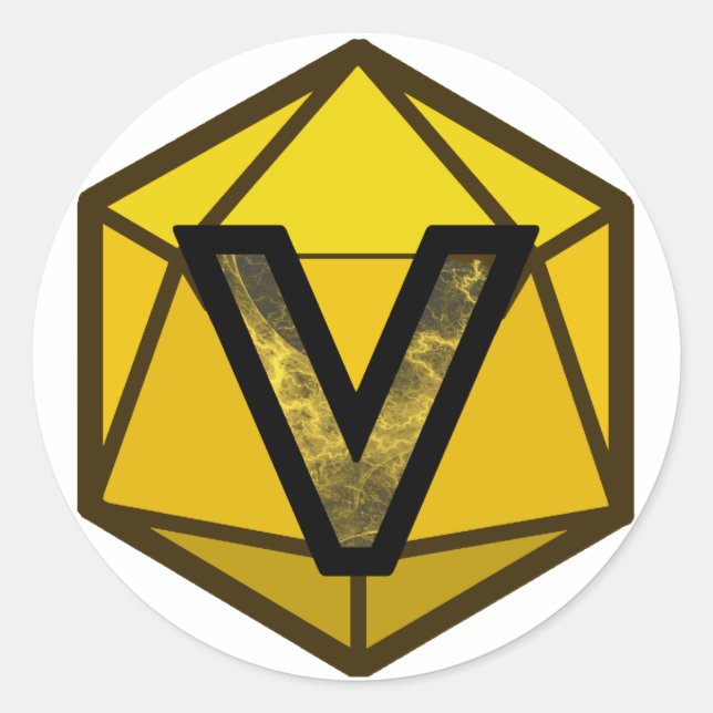 The INVICTUS Stream "YELLOW TEAM" Logo Classic Round Sticker (Front)