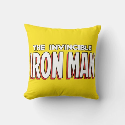 The Invincible Iron Man Logo Throw Pillow