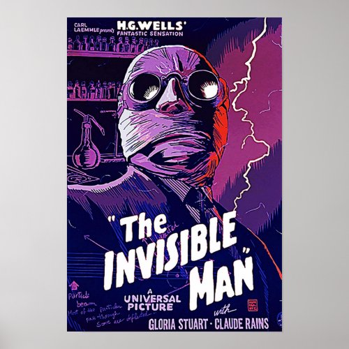 The Invisible Man  Classic Horror Monster Movie TS Poster