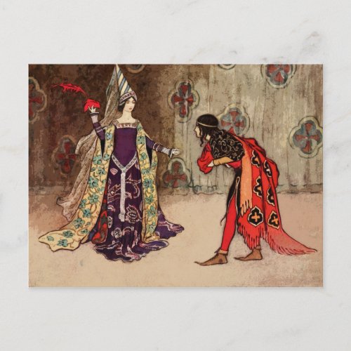 The Invisible Prince Princess Vintage Fairy Tale Postcard