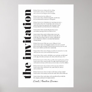 The Invitation by Oriah Mountain Dreamer Poster