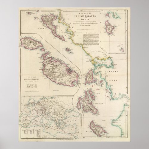 The Ionian Islands and Malta Poster