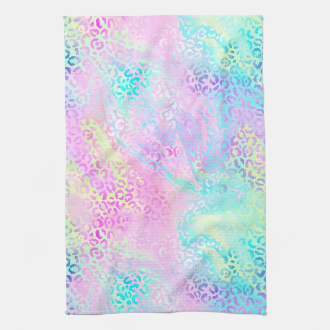 The Iridescent Leopard Series Design 10 Kitchen Towel (Vertical)