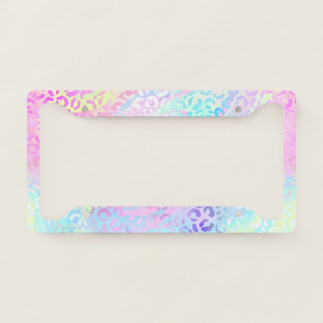 The Iridescent Leopard Series Design 10 License Plate Frame (Front)