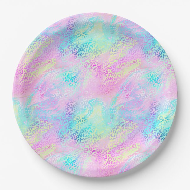 The Iridescent Leopard Series Design 10 Paper Plates (Front)
