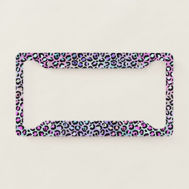 The Iridescent Leopard Series Design 12 License Plate Frame (Front)