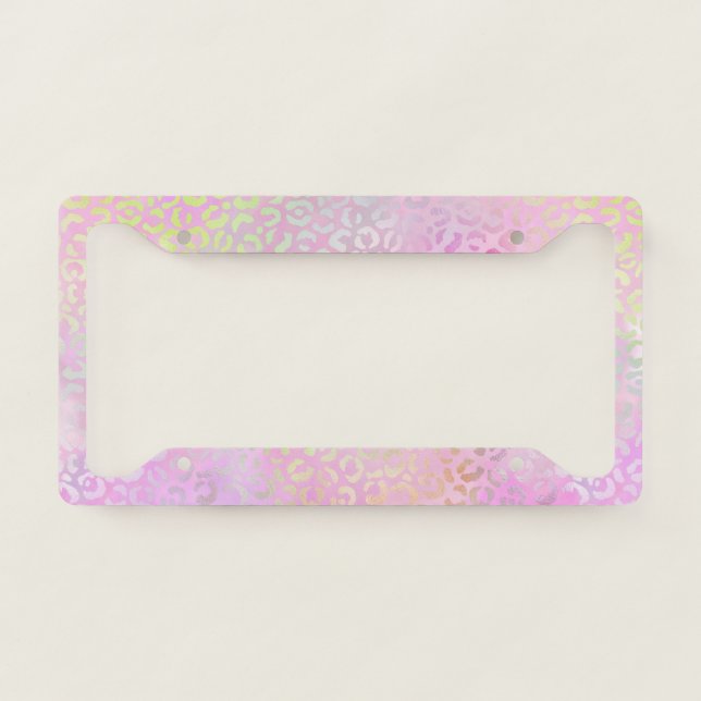 The Iridescent Leopard Series Design 1 License Plate Frame (Front)