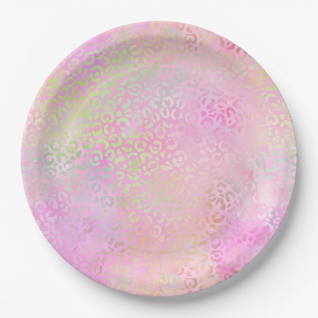 The Iridescent Leopard Series Design 1 Paper Plates (Front)