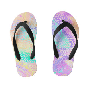 The Iridescent Leopard Series Design 3 Kid's Flip Flops
