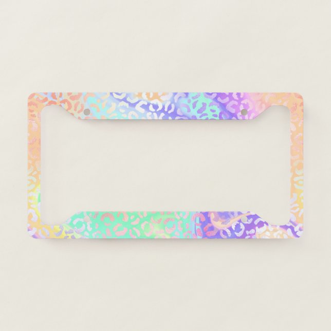 The Iridescent Leopard Series Design 3 License Plate Frame (Front)