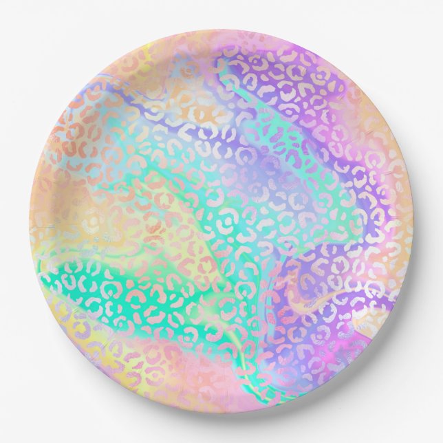 The Iridescent Leopard Series Design 3 Paper Plates (Front)