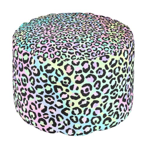 The Iridescent Leopard Series Design 5 Pouf