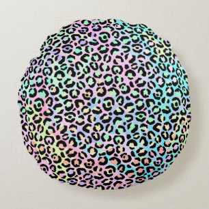 The Iridescent Leopard Series Design 5 Round Pillow